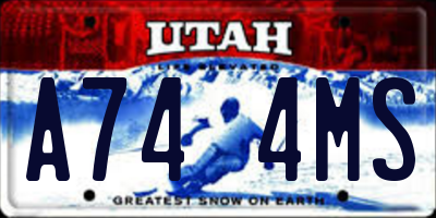 UT license plate A744MS