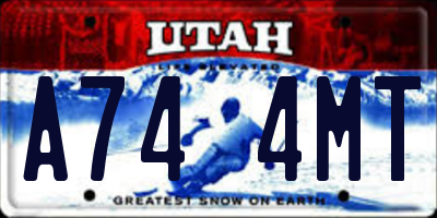 UT license plate A744MT