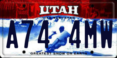 UT license plate A744MW