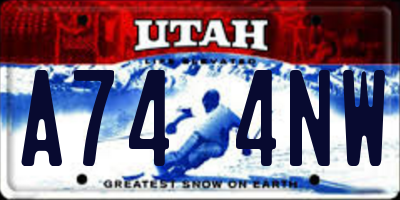 UT license plate A744NW