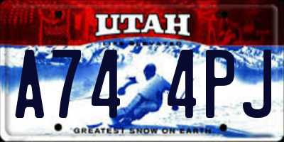 UT license plate A744PJ