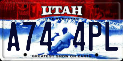 UT license plate A744PL