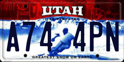UT license plate A744PN