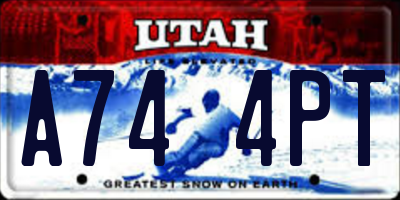 UT license plate A744PT