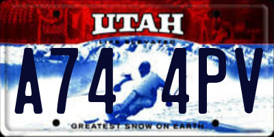 UT license plate A744PV