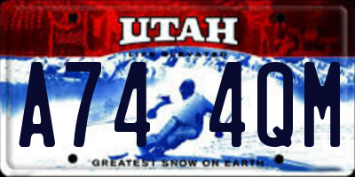 UT license plate A744QM