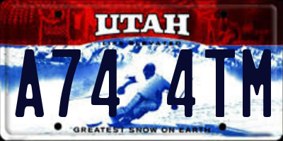 UT license plate A744TM