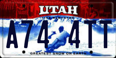 UT license plate A744TT