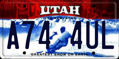 UT license plate A744UL