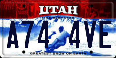 UT license plate A744VE