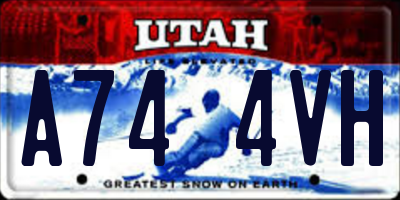 UT license plate A744VH