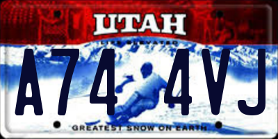 UT license plate A744VJ