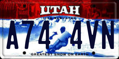 UT license plate A744VN