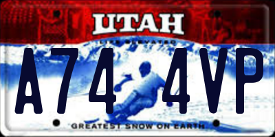 UT license plate A744VP