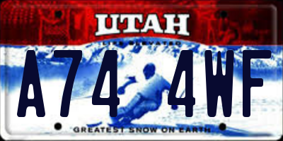 UT license plate A744WF
