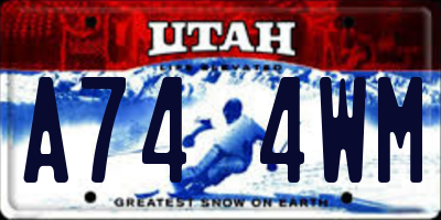 UT license plate A744WM