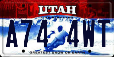 UT license plate A744WT