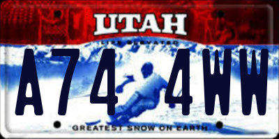 UT license plate A744WW