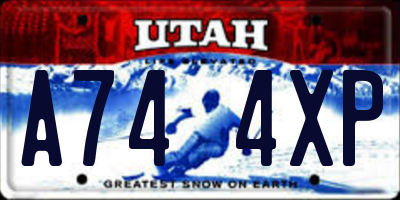 UT license plate A744XP