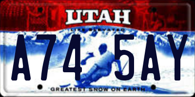 UT license plate A745AY