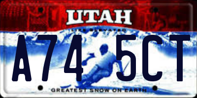 UT license plate A745CT