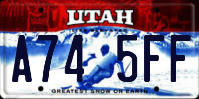 UT license plate A745FF