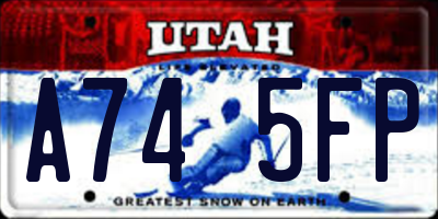 UT license plate A745FP