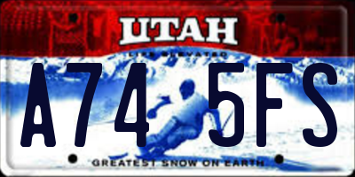 UT license plate A745FS