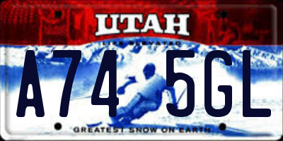 UT license plate A745GL