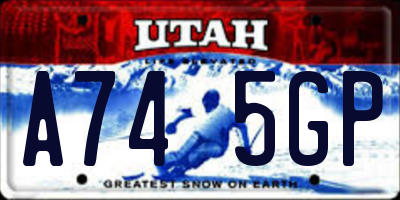 UT license plate A745GP