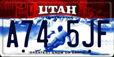 UT license plate A745JF