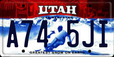 UT license plate A745JI