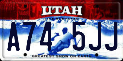 UT license plate A745JJ