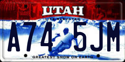 UT license plate A745JM