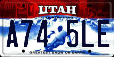 UT license plate A745LE