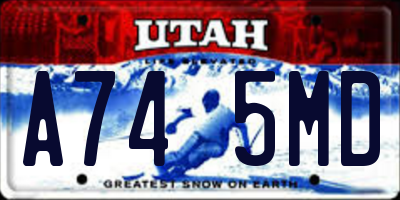 UT license plate A745MD