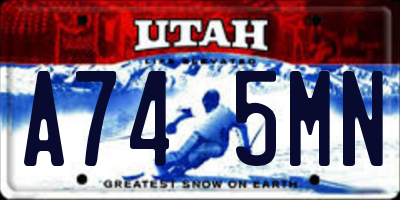 UT license plate A745MN
