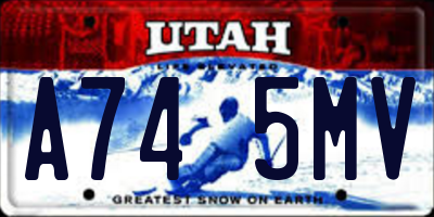 UT license plate A745MV