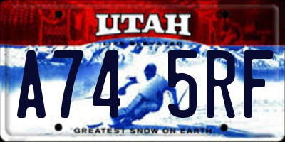 UT license plate A745RF