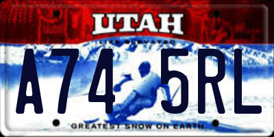 UT license plate A745RL