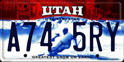 UT license plate A745RY