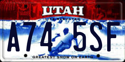UT license plate A745SF