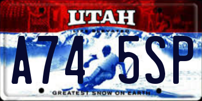UT license plate A745SP