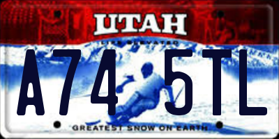 UT license plate A745TL