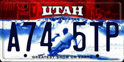 UT license plate A745TP