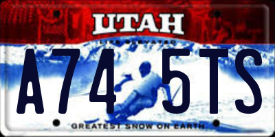 UT license plate A745TS