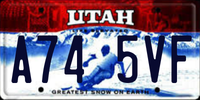 UT license plate A745VF