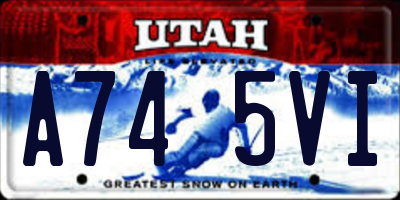 UT license plate A745VI