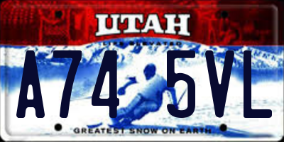 UT license plate A745VL