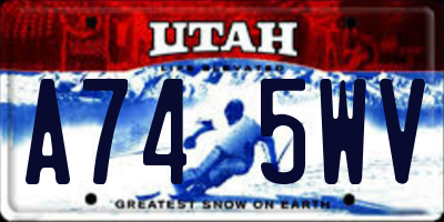 UT license plate A745WV